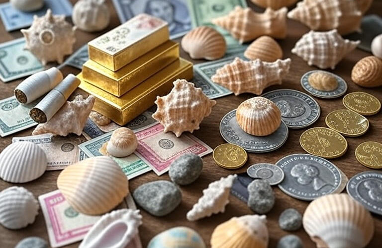 Various forms of money over the centuries
